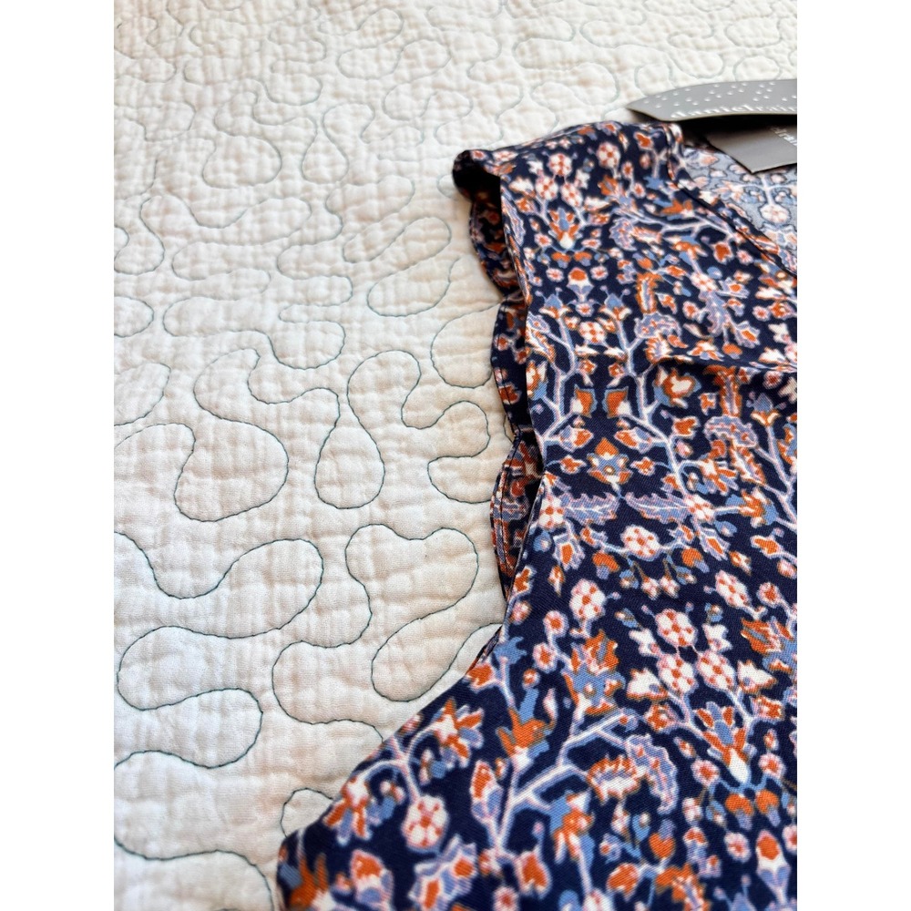 Daniel Rainn Sleeveless Boho Floral Print Split Neck Top Size Small #43 - Picture 5 of 8